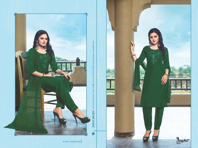 PANGHAT VOL 05 Latest Fancy Designer Stylish Festive Wear Chinnon Silk Readymade Salwar Suit Collection