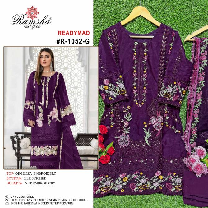 R 1052 By Ramsha E To H Pakistani Suits Catalog
