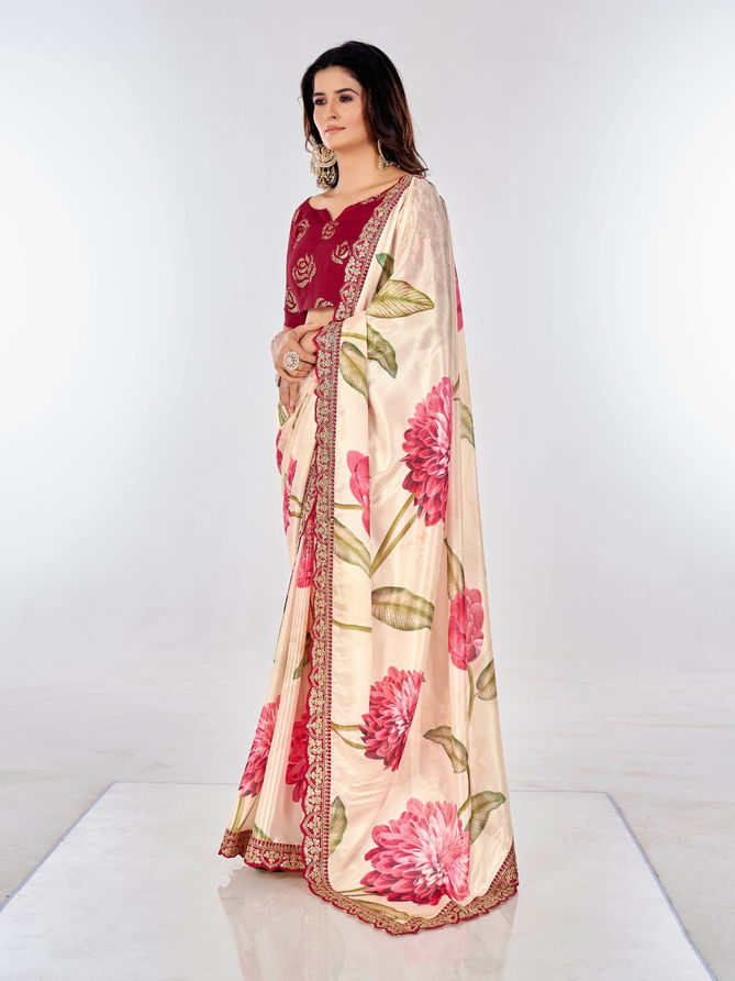 Fiona By Fashion Berry Chinon Designer Saree Wholesale Shop In Surat