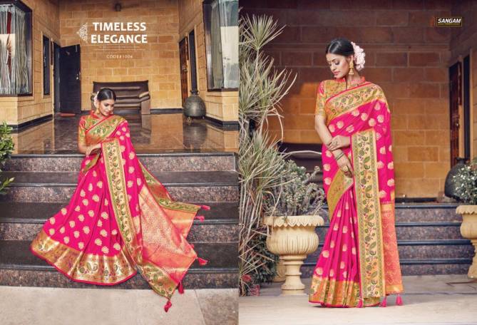  Sangam  Latest Fancy Designer Festive Wear Pure Silk Saree Collection 