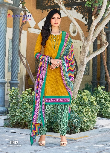 Kavyanjali Rise 41 Latest Designer Daily Wear Printed Cotton Dress Material Collection With Chiffon Dupatta 