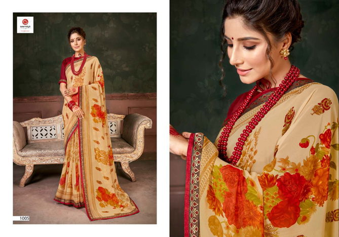 SIMAYA SULOCHNA Latest Fancy Designer Heavy Casual Wear Georgette Fancy print With Border Saree Collection