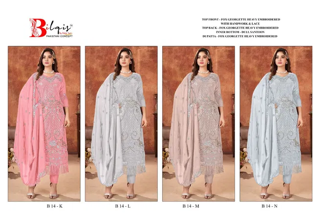 Bilqis B 14 K To N Faux Georgette Pakistani Suits Suppliers In India