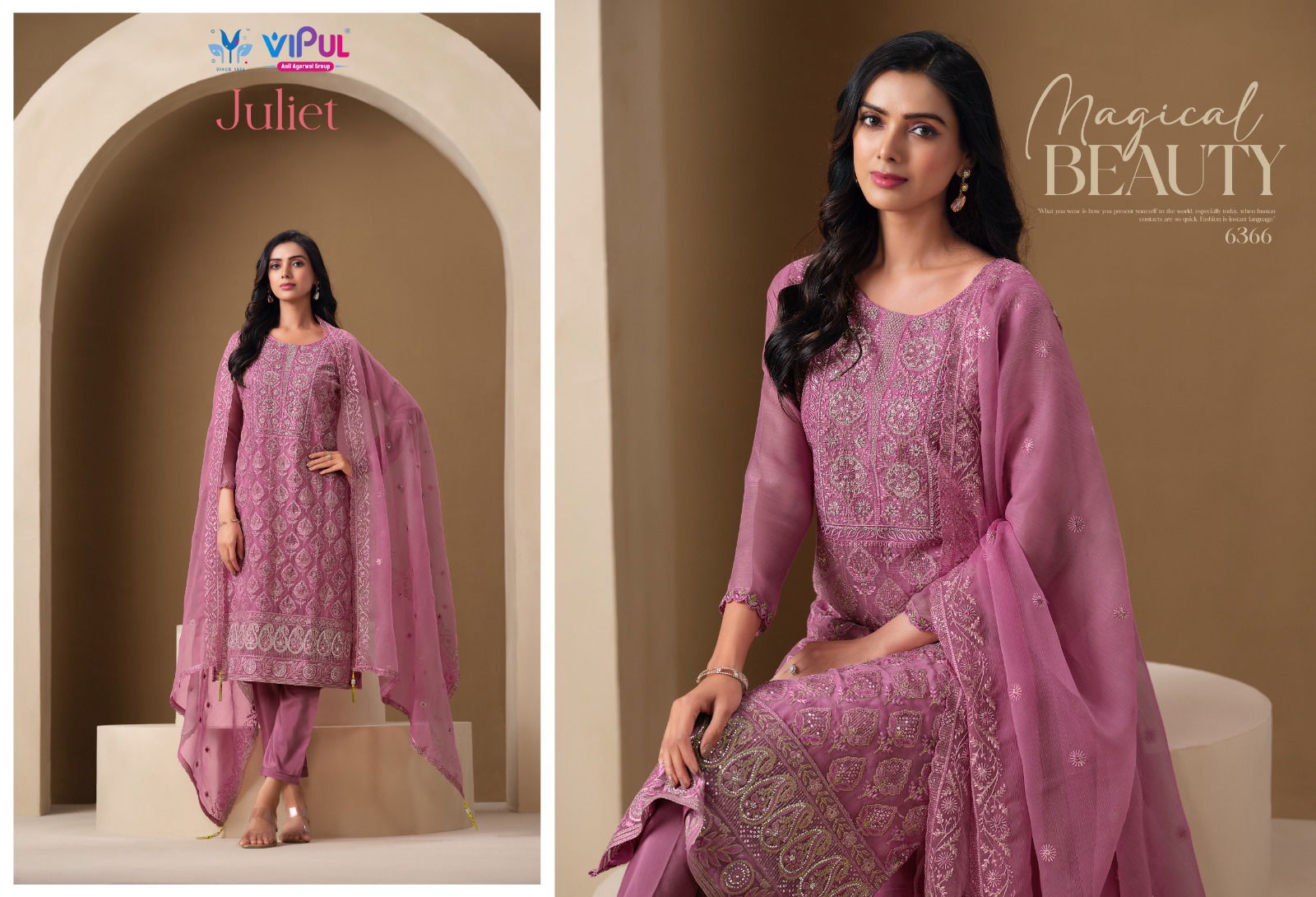 Juliet By Vipul Chiffon Embroidery Salwar Suits Wholesale Price In Surat