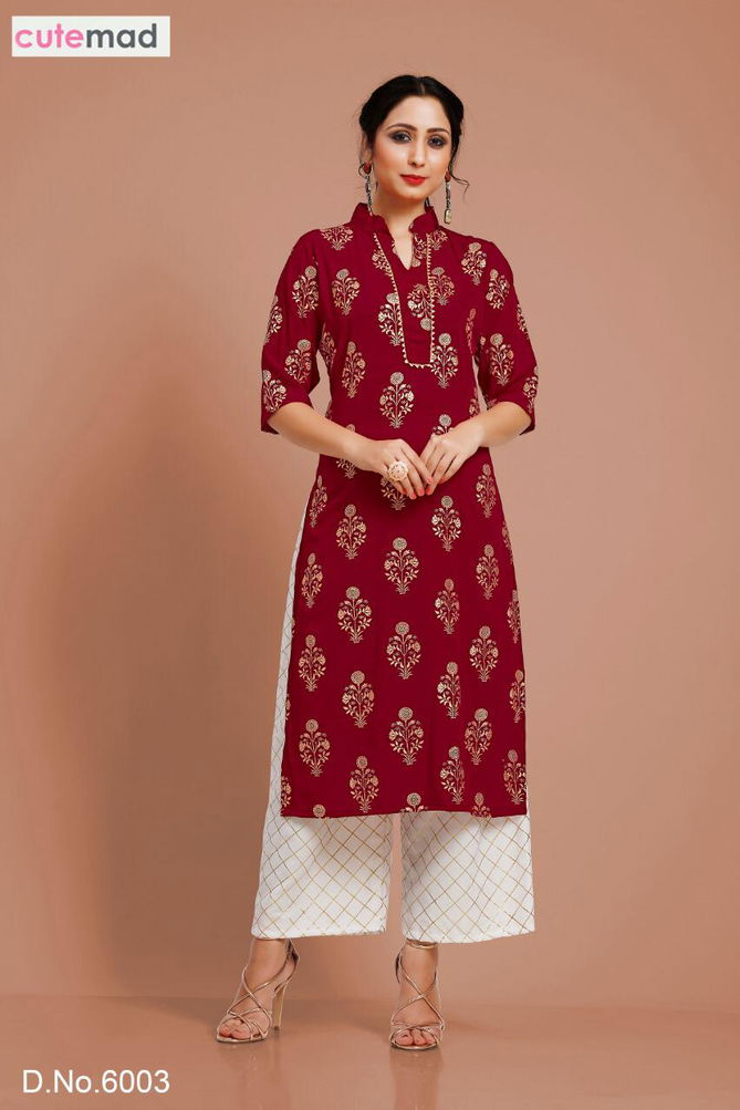 Cutemad Vol-6 Exclusive Malai Crape Party wear Kurtis With Palazzo Collection 