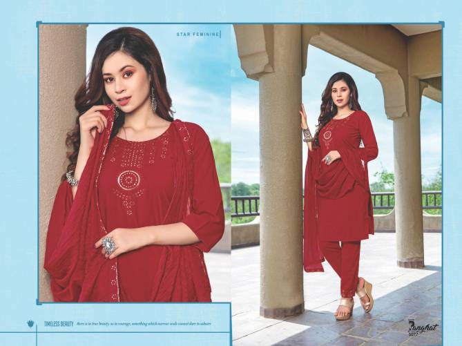 PANGHAT VOL 05 Latest Fancy Designer Stylish Festive Wear Chinnon Silk Readymade Salwar Suit Collection