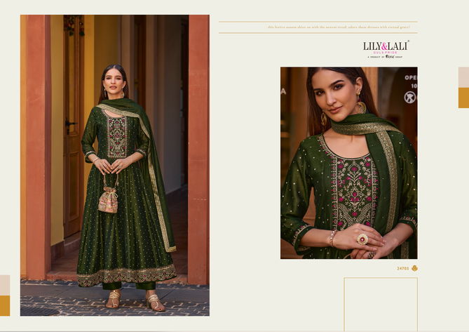 Anarkali By Lily And Lali Long Kurti With Bottom Dupatta Suppliers In India