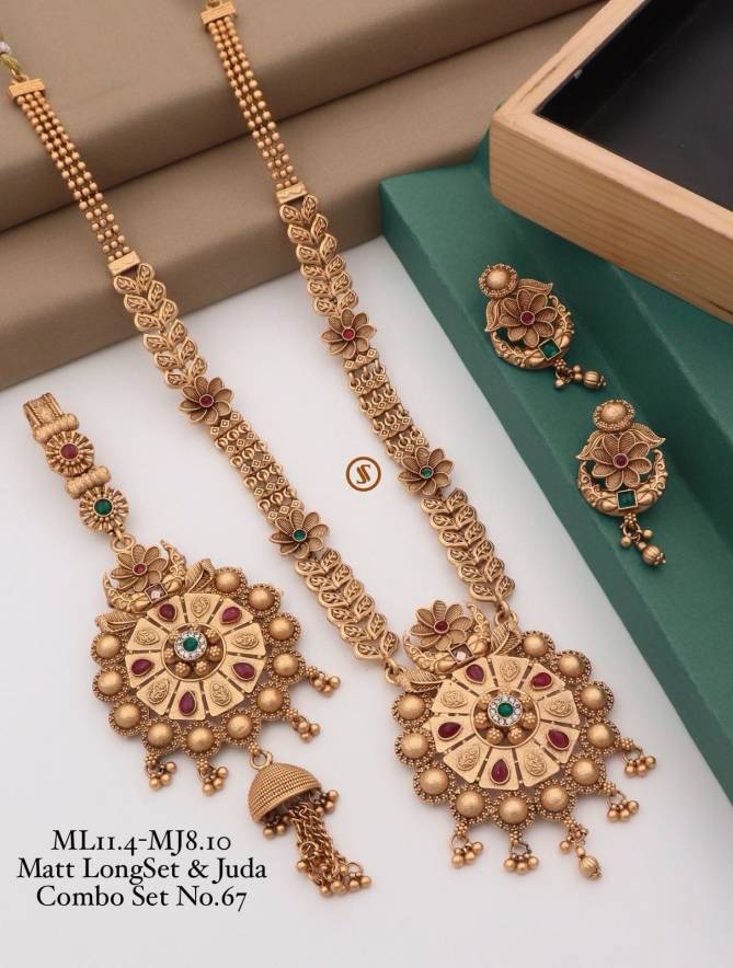 ML 11 Matte Golden Wholesale Long Set With Juda Combo Set in India
