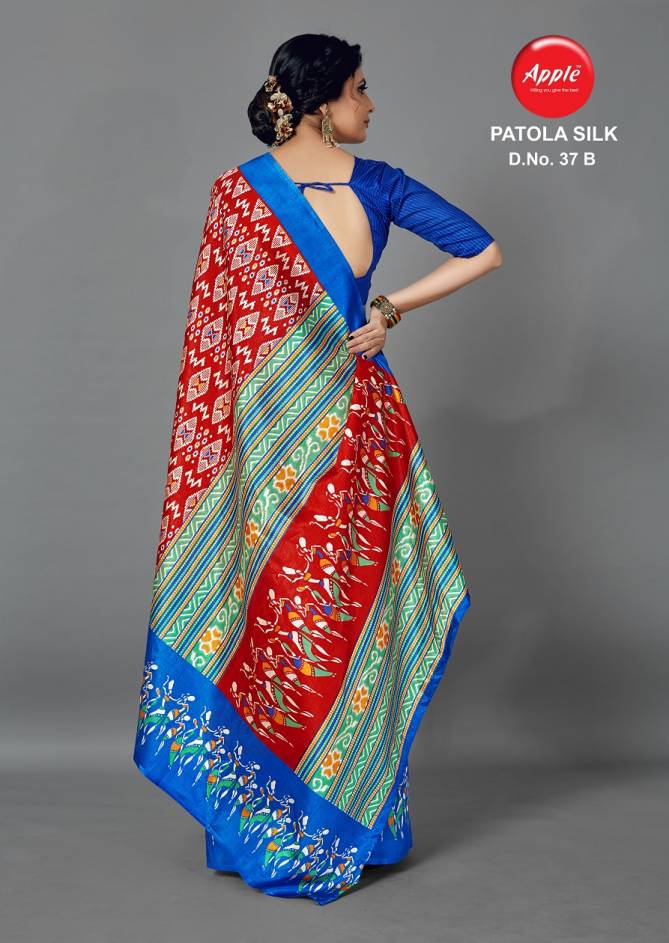 Apple Patola Silk 37 Latest Designer Fancy Casual Wear Printed Art Silk Saree Collection
