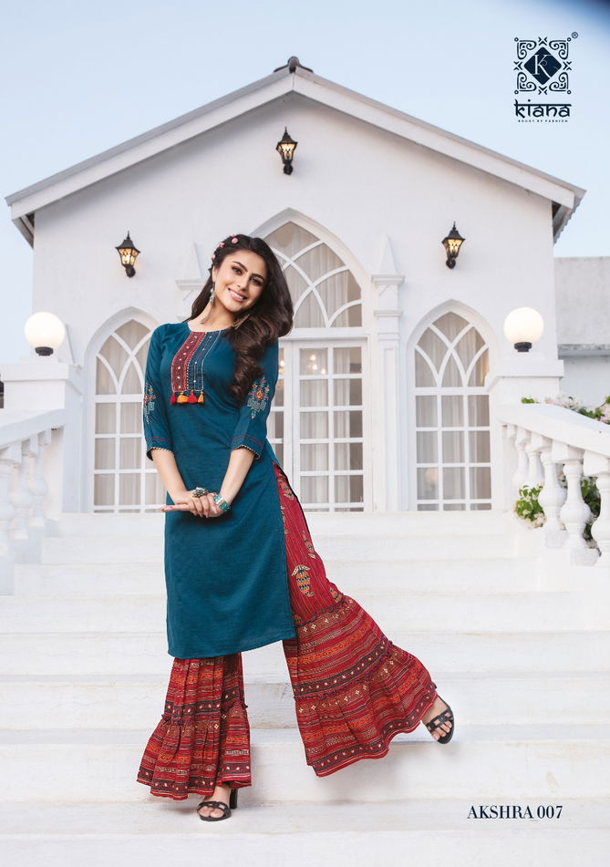 AKSHRA Latest Fancy Designer Festival Wear Classy Cotton Printed  Kurti With Bottom Collection