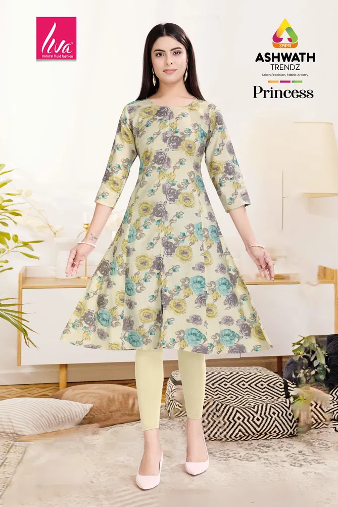 Princess Stylish Chanderi Foil Printed Kurti Wholesale Price In Surat