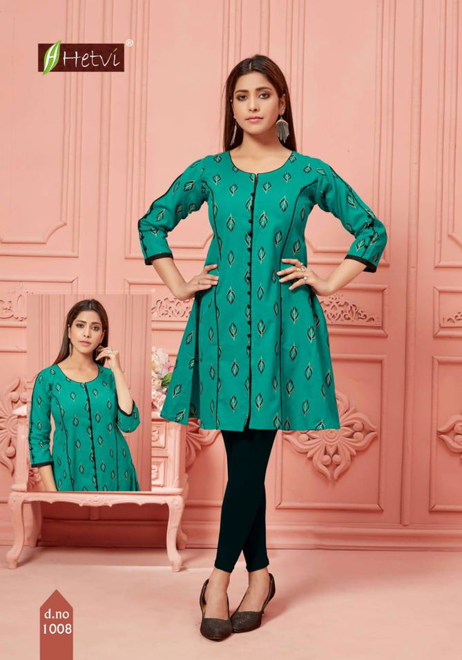 Hetvi Elan Latest Casual Wear Linen Printed Designer Kurtis Collection