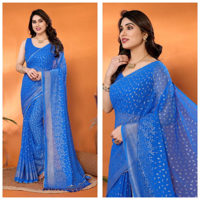 Gc Soft Georgette Foil Designer Saree Wholesale Shop In Surat