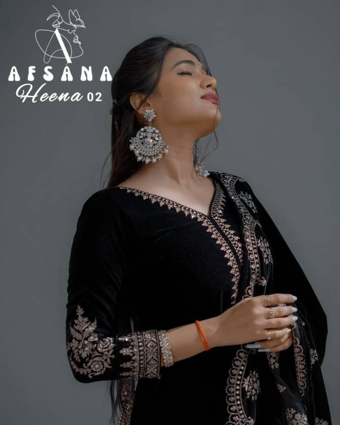 Heena 2 Afsana Velvet Winter Wear Readymade Suits Catalog