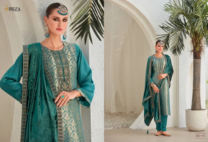 Sadgi By Ibiza Gaji Silk Jacquard Dress Material Wholesale Online