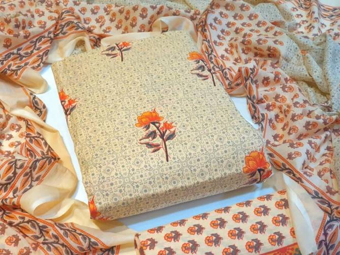 Latest Flower Print Designer Cotton Dress Material Collection 