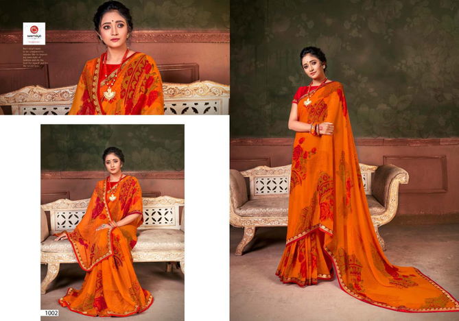 SIMAYA SULOCHNA Latest Fancy Designer Heavy Casual Wear Georgette Fancy print With Border Saree Collection