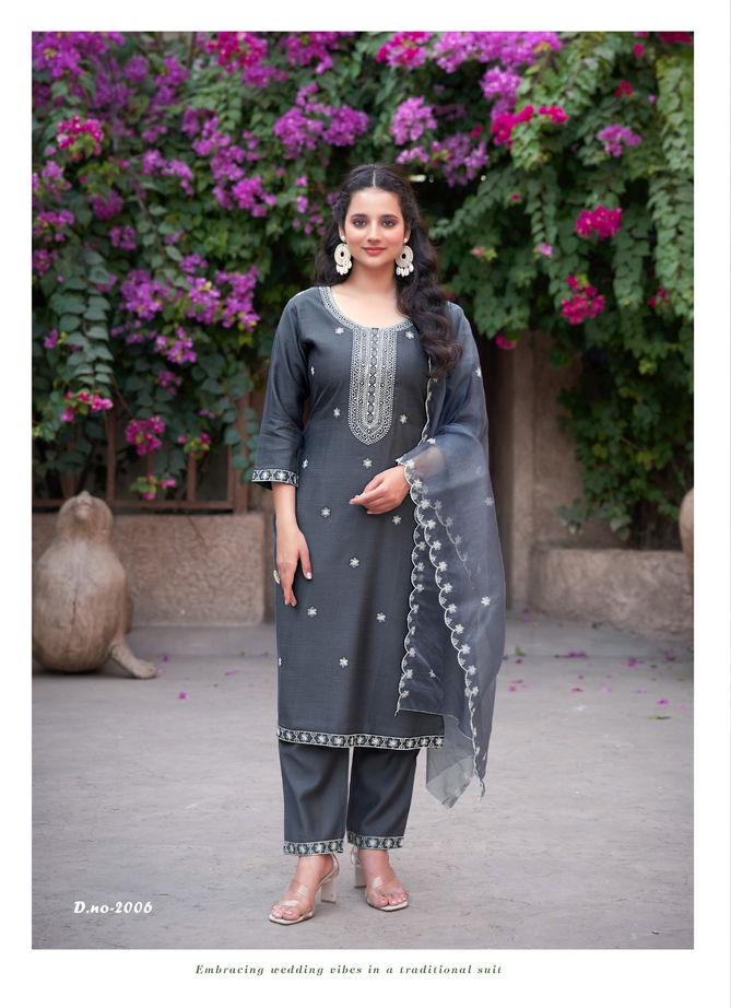 Flora Vol 2 By Mystic 9 Viscose Embroidery Kurti Bottom With Dupatta Exporters In India