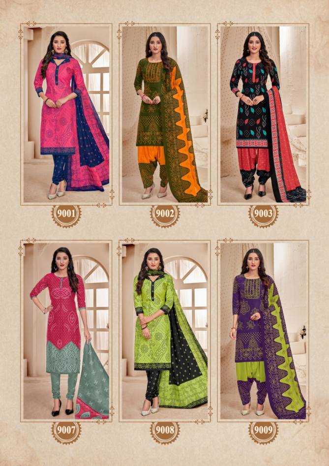 Mayur Bandhani Special 9 Latest Designer Bandhani Style Printed Cotton Dress Material Collection 