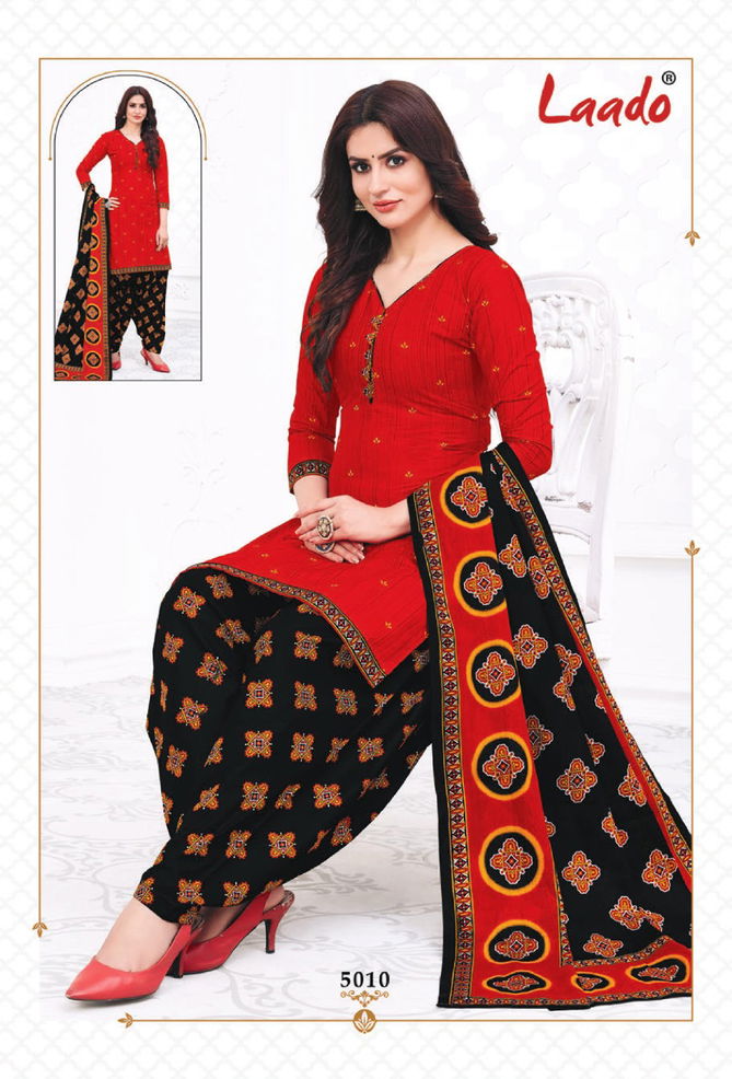 Laado Priti Patiala 5 Casual Regular Wear Cotton Printed  Dress Material Collection
