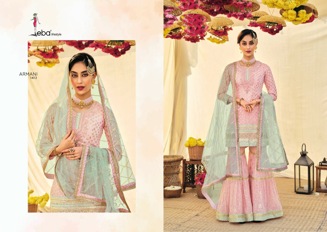 Eba Armani 2 Georgette Embroidery Heavy Wedding Wear Designer Salwar Kameez Collection