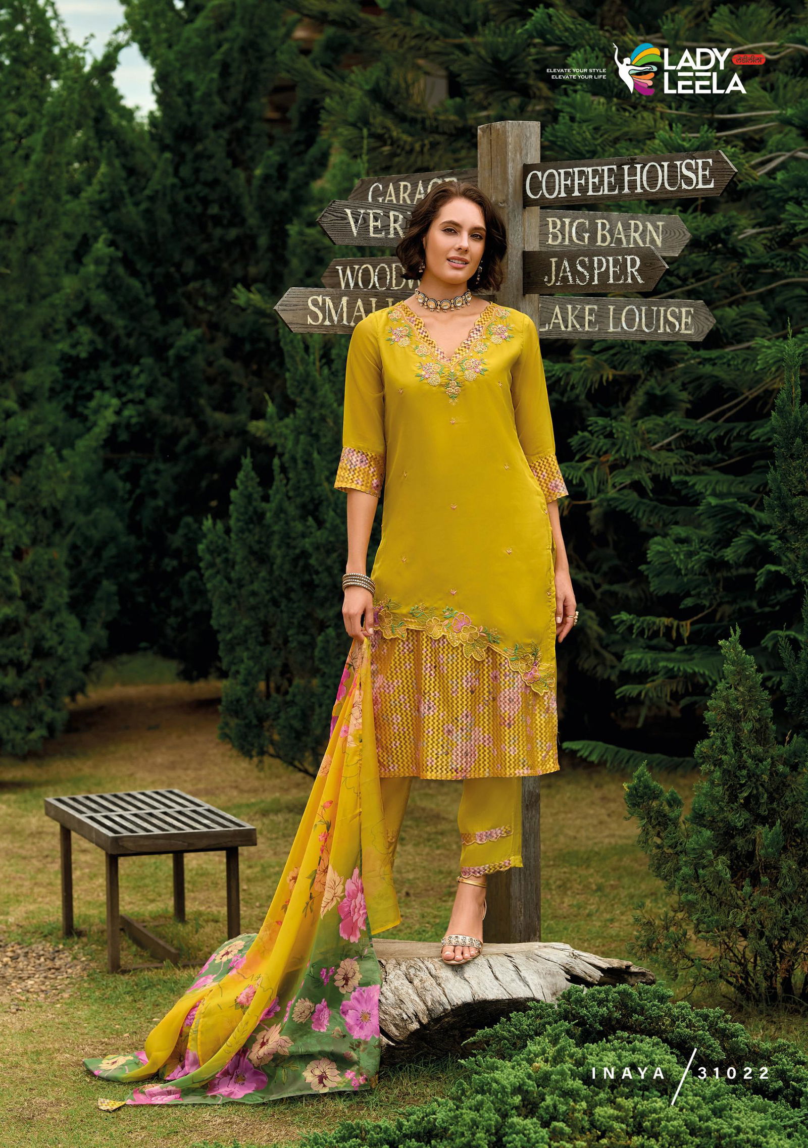 Inaya Vol 2 By Lady Leela Organza Kurti With Pant Dupatta Orders In India