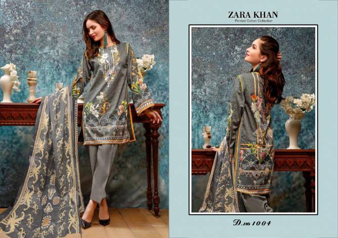 Zara Khan Latest Designer Festive Wear Karachi Pure Lawn Cotton Dress Material Collection 
