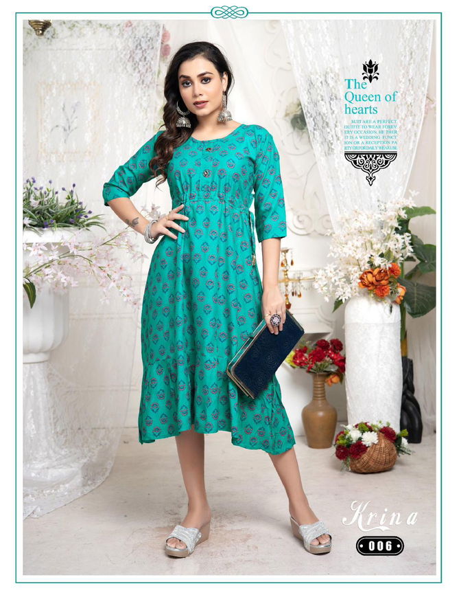 Trendy Krina Vol 1 Rayon Printed Kurtis Catalog
