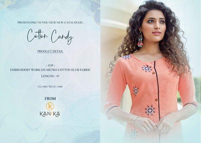 Kanika Cotton Candy Latest Designer Formal Wear Rubby Silk With Embroidery Work Kurtis With Bottom Collection
