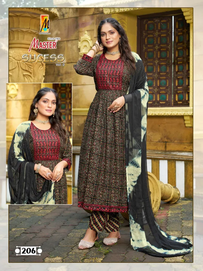 Sucess Vol 2 By Master Rayon Foil Printed Kurti With Bottom Dupatta Suppliers In India