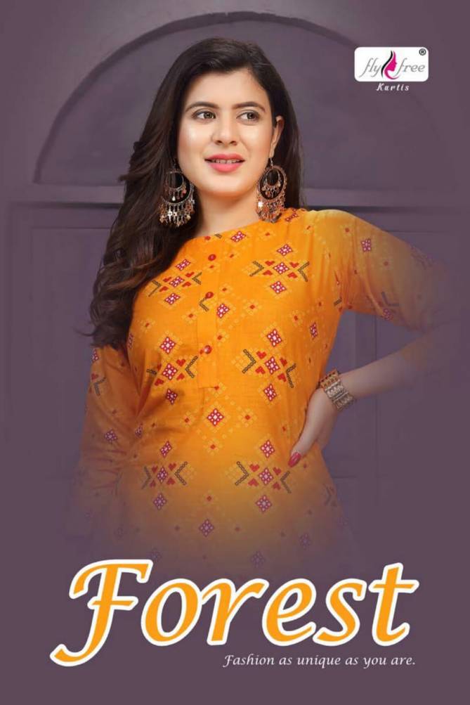 Fly Free Forest Latest fancy Designer Heavy Festive Wear Printed Fancy Kurti With Bottom Collection
