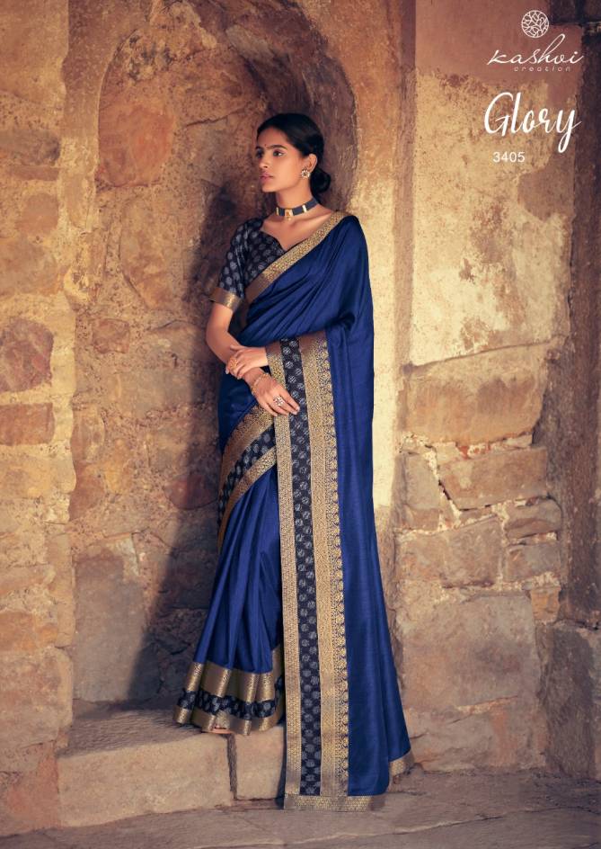 Kashvi Glory Fancy Designer Heavy Festive casual Wear Vichitra Silk Sarees Collection
