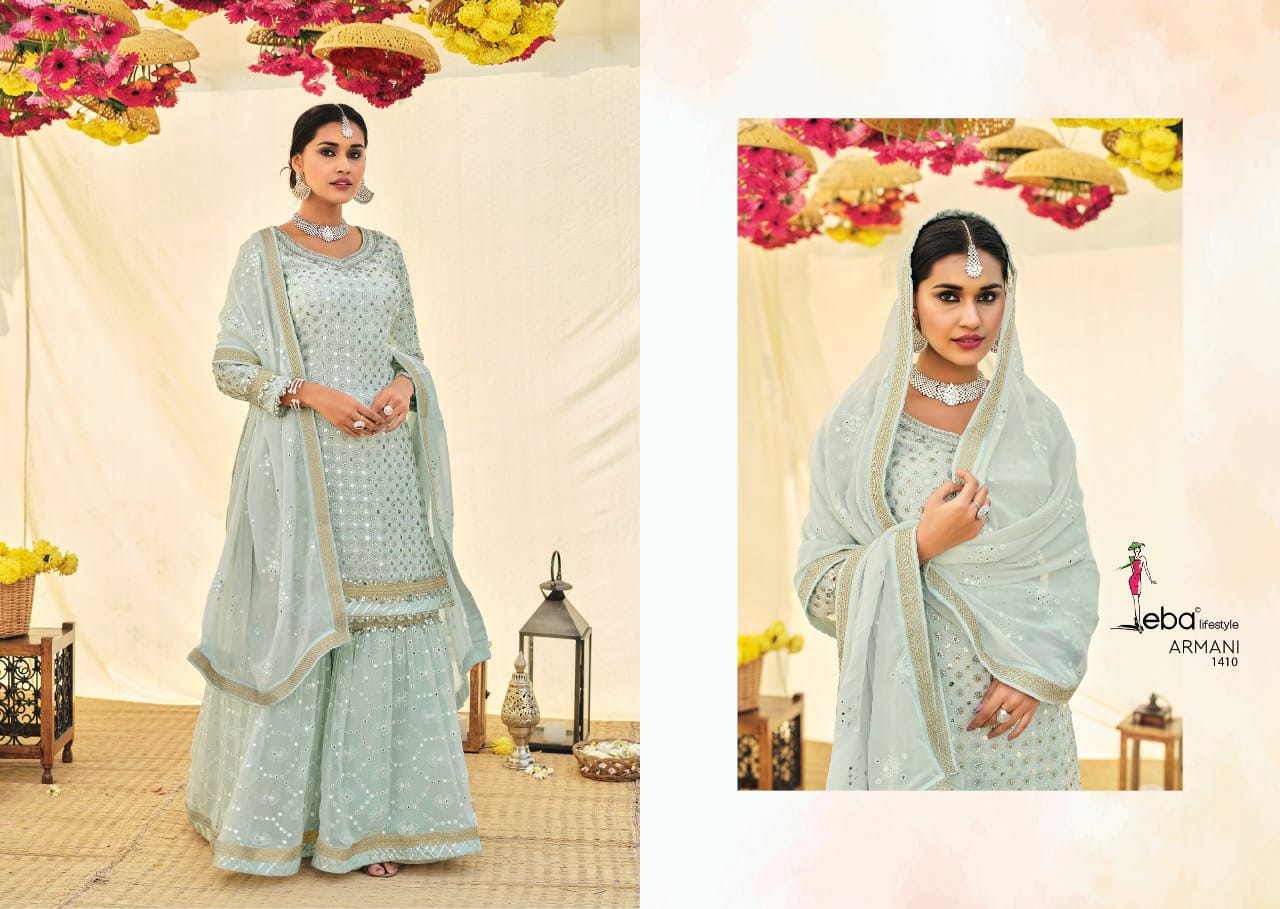 Eba Armani 2 Georgette Embroidery Heavy Wedding Wear Designer Salwar Kameez Collection