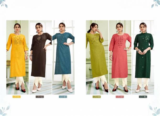 Kalaroop Janjar Designer Ethnic Wear Rayon New Designer Kurti Collection