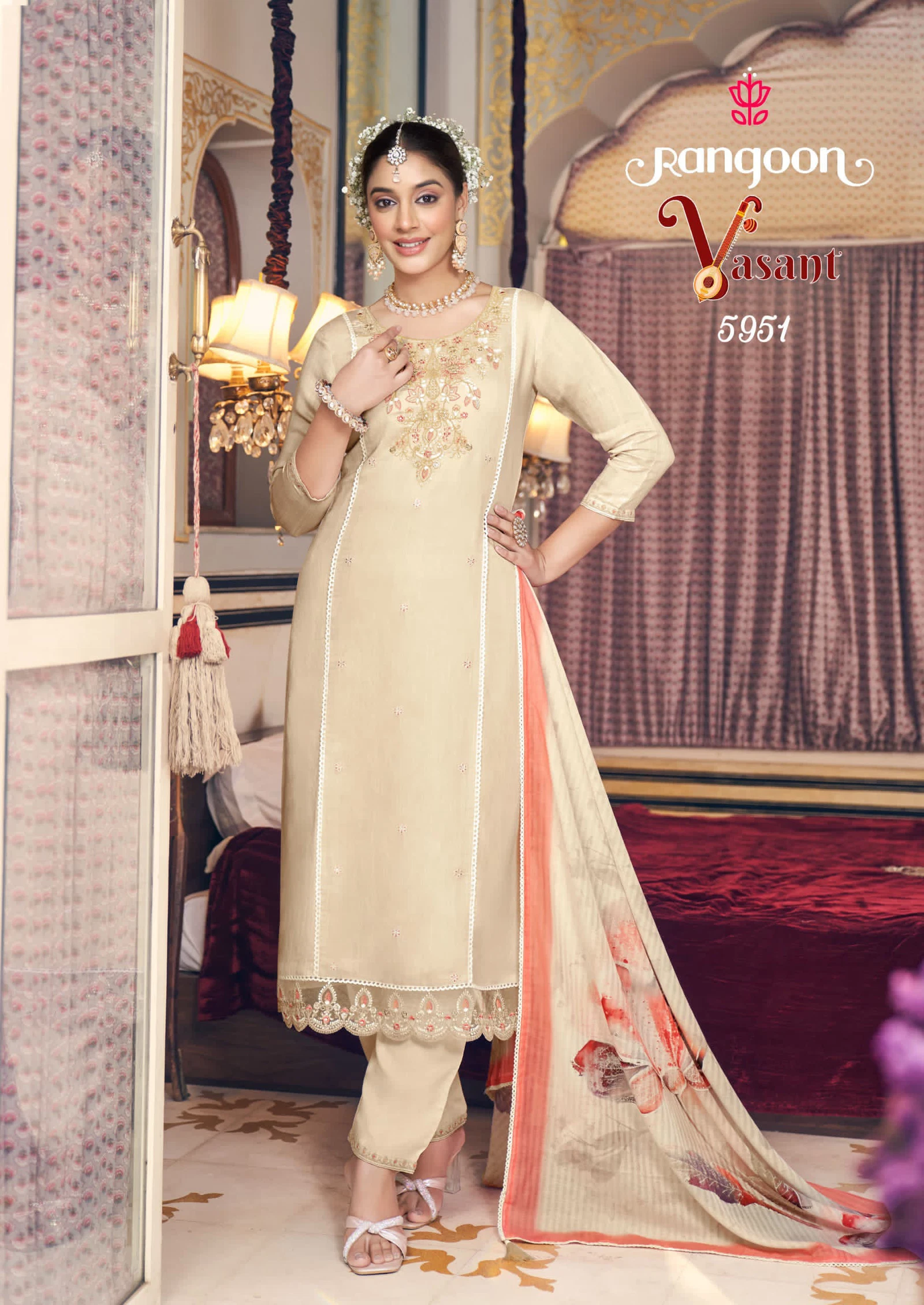 Rangoon Vasant Viscose With Embroidery Work Designer Kurtis Collections