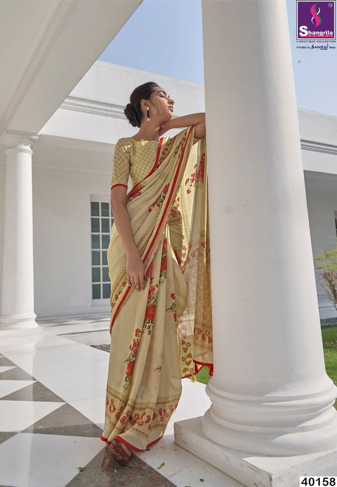 Shangrila Gehna Sober Designer Digital Print Georgette Saree Collections