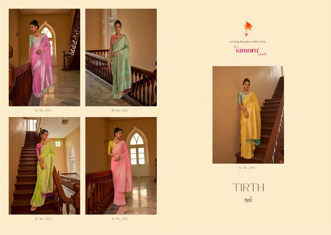 Tirth By Kimora Designer Nylon crape Sarees Wholesale Price In Surat