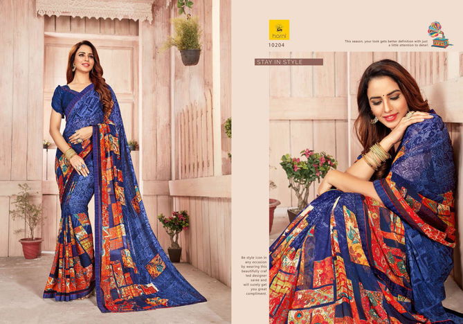 Hirva Symbol Latest Fancy Regular Wear Printed Georgette Sarees Collection 