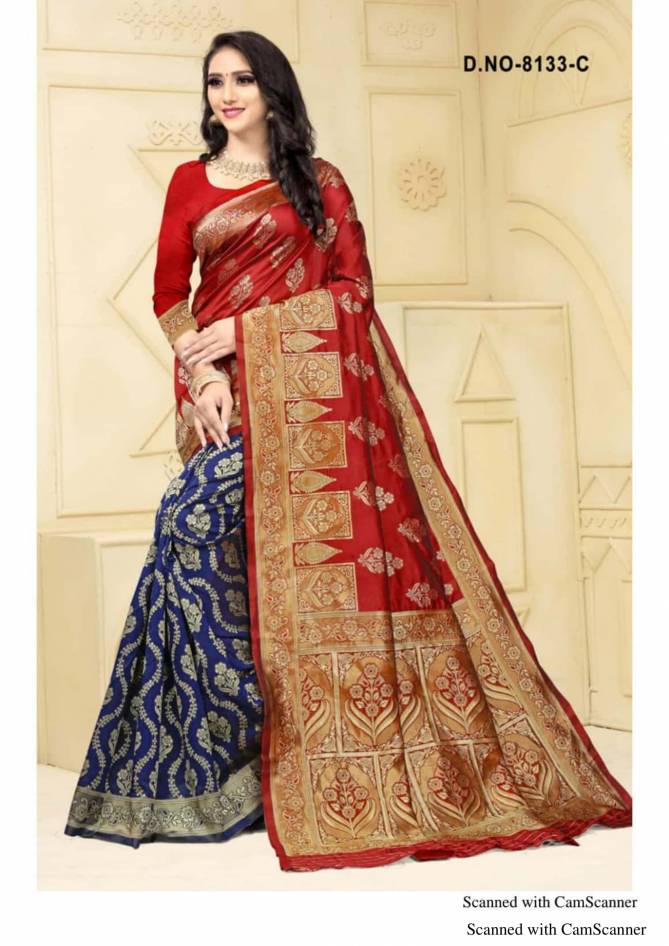Haytee Kangan 8133 Latest Designer Party Wear Handloom Silk Fancy Saree Collection
