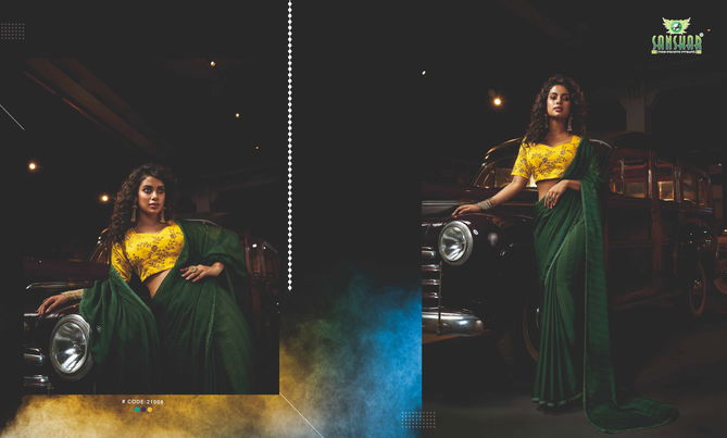 Sanskar Lahera New Fancy Party Wear Chiffon Designer Saree Collection