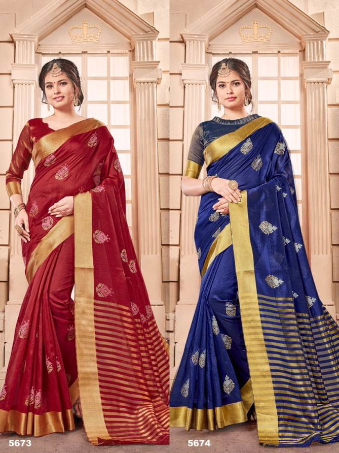 Shangrila Fantasy New Collection Of Designer Paerty Wear Wedding Casual Wear Fancy Look Silk Saree With Kalakari Work