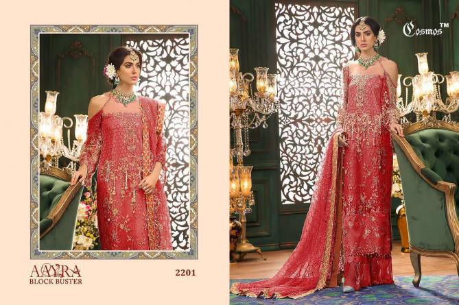 Cosmos Aayra Blockbuster Latest Fancy Designer Festive Wear Butterfly Net With Heavy Embroidery Pakistani Salwar Suits Collection