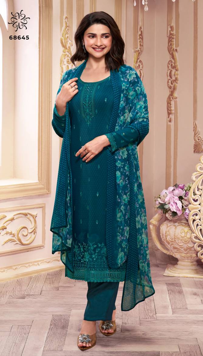 Silkina Royal Crepe 46 By Vinay Embroidery Designer Salwar Kameez Wholesale In Delhi
