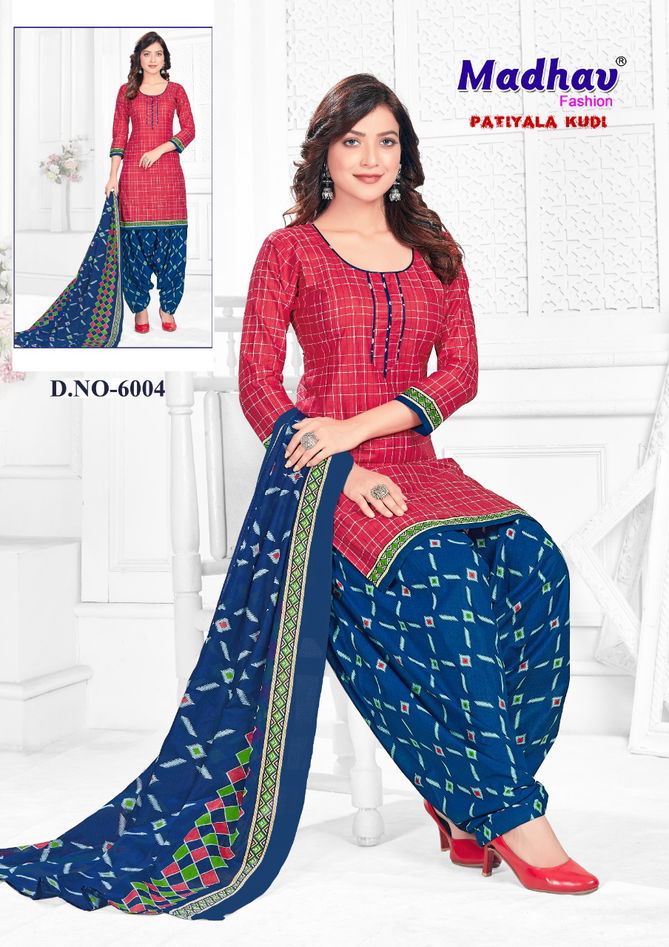 Madhav Fashion Patiyala Kudi 6 Cotton Printed Casual Wear Dress Material Collection
