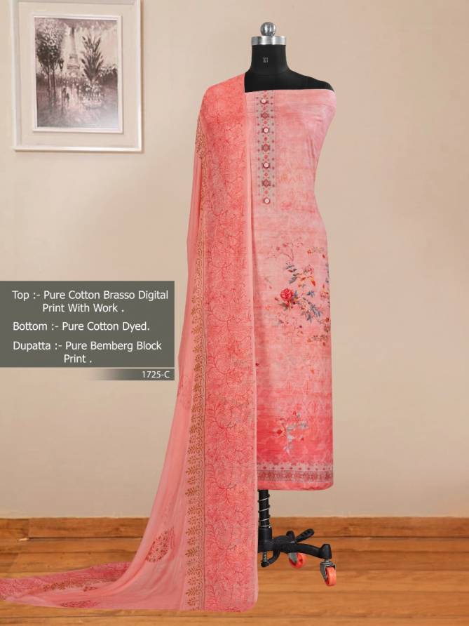 Bipson 1725 Digital Printed Cotton Printed casual Wear Designer Dress Material
