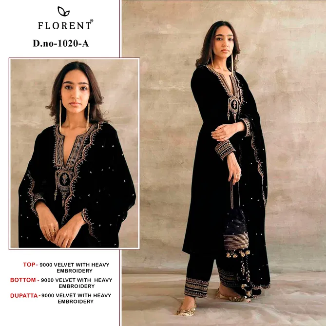 Florent 1020 A To D Velvet Pakistani Salwar Kameez Wholesale Shop In Surat