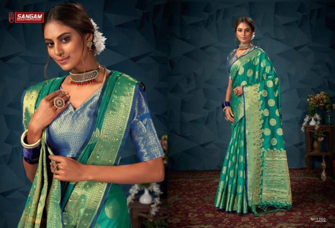 Sangam Madhuri Heavy Fancy Festive Wear Silk Latest Sarees Collection
