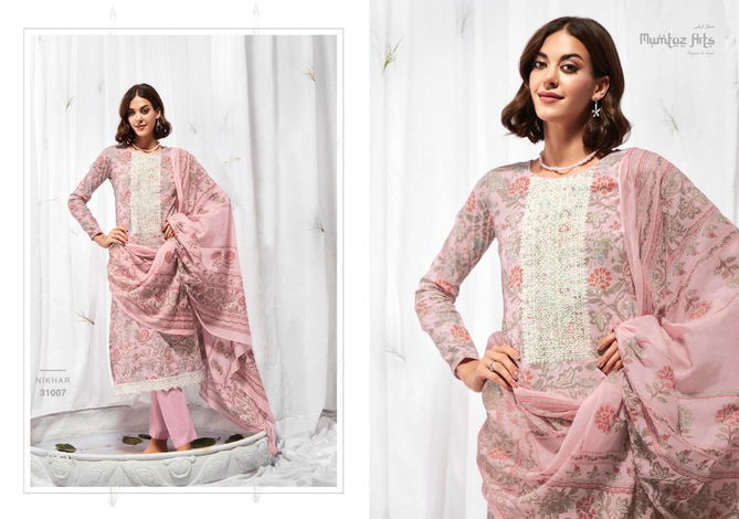 Nikhar By Mumtaz Arts Heavy Printed Pure Lawn Camric Cotton Dress Material Wholesalers In Delhi