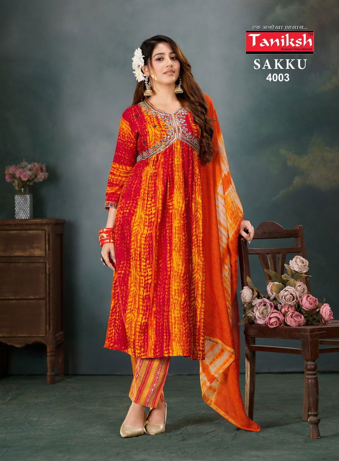 Sakku Vol 4 By Tanishk Alia Cut 4001 To 4006 Series Kurti With Bottom Dupatta Suppliers in India