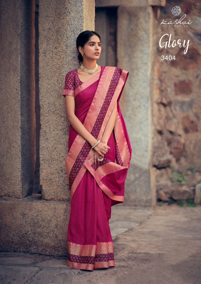 Kashvi Glory Fancy Designer Heavy Festive casual Wear Vichitra Silk Sarees Collection
